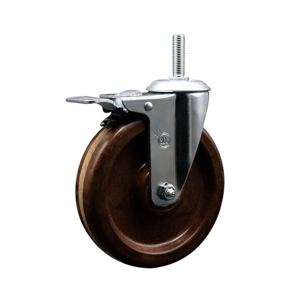 6 Inch High Temp Phenolic 58 Inch Stem Caster with Total Lock Brake SCC